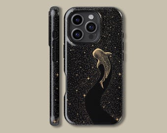 Custodia per telefono Galactic Shark per iPhone 16, 15, 14, 13, 12 Pro Max Mini, custodia protettiva Celestial Shark per Samsung Galaxy S23, S24, S25
