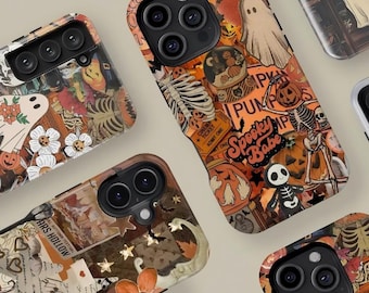 Capa de celular de Halloween para iPhone 17, 16 e 15 com MagSafe, capa para Samsung Galaxy S24 e S25.