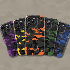 Tactical Camo Phone Case for iPhone 16 15 14 13 12 Pro Max, Military Camo Protective Cover for Samsung Galaxy S20 S21 S22 S23 S24 S25 Ultra