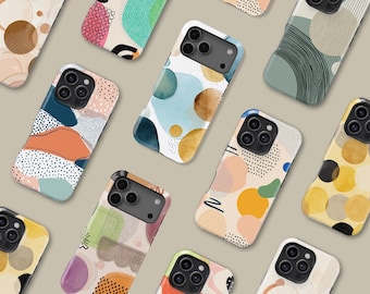 Polka Dot Design Phone Case for iPhone 17 16 15 14 13 12 11 Pro Mini Max, Aesthetic Geometry Protective Cover for Samsung S25 S24 S23 Plus