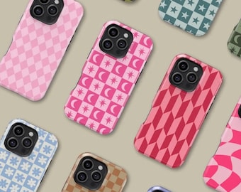 Checkerboard-telefoonhoesje in aangepaste kleur voor iPhone, Samsung Galaxy Cover