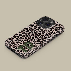 Custom Monogram Leopard Phone Case for iPhone 18 17 16 15 14 13 Pro Max Plus, Personalized Protective Cover for Samsung Galaxy S24 S25 S26 image 6