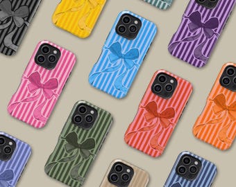 Capa de celular personalizada com laço de fita para iPhone 16, 15, 14, 13, 12, 11 Pro Max Plus, capa protetora com laço feminino para Samsung Galaxy S23, S24 e S25