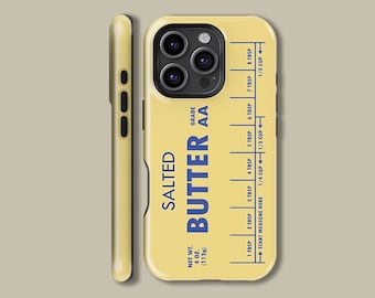 Butter Phone Case for iPhone 16 15 14 13 12 Pro Max Mini, Vintage Salted Butter Protective Cover for Samsung Galaxy S23 S24 S25