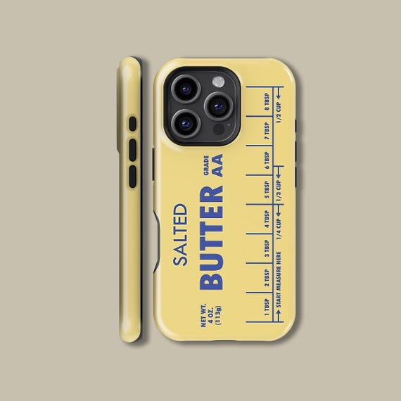 Butter Phone Case for iPhone 16 15 14 13 12 Pro Max Mini, Vintage Salted Butter Protective Cover for Samsung Galaxy S23 S24 S25