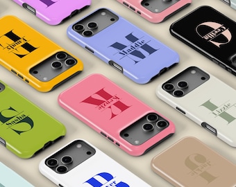 Personalised Name Design MagSafe Case for iPhone 17 16 15 14 13 12 Pro Max, Monogram Initial Protective Cover for Samsung Galaxy S23 S24 S25