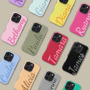 Personalisierte Monogramm Telefonhülle für iPhone 16 15 14 13 12 11 Pro Max, benutzerdefinierte Name Schutzhülle für Samsung Galaxy S23 S24 S25