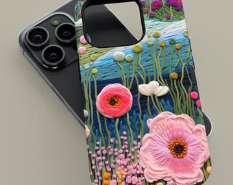 かわいい花柄刺繍入りプラッシュフラワー 咲き誇る野花 デイジー