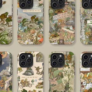 Capa para celular com estampa de sapo e rã para iPhone e Samsung Galaxy.