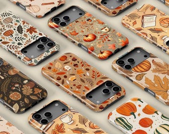 Custodia per telefono MagSafe con design autunnale per iPhone 17 16 15 14 13 12 11 Pro Max, custodia protettiva con zucca di Halloween per Samsung S25 S24