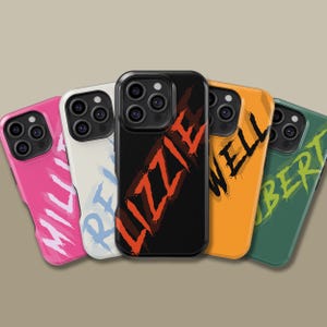 Personalisierte Graffiti Monogramm Handyhülle für iPhone 16 15 14 13 Pro Max, benutzerdefinierte Name Schutzhülle für Samsung Galaxy S23 S24 S25 Ultra