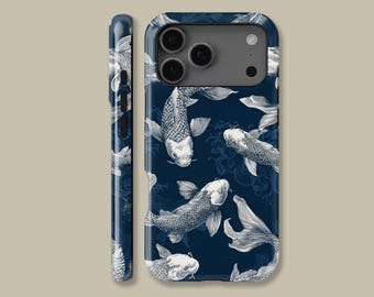 Blue Koi Fish Design MagSafe-telefoonhoesje voor iPhone 17 16 15 14 13 12 11 Pro Max, cover in Aziatische stijl voor Samsung Galaxy S20 FE S24 S25 Ultra