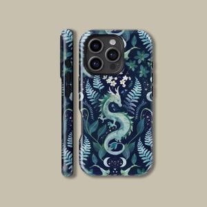 Mystic Woodland Dragon Phone Case for iPhone 16 15 14 13 12 11 Pro Max Case, Dragon Protective Cover for Samsung Galaxy S23 S24 S25 Ultra