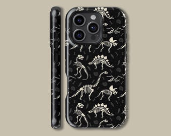 Funda Fossil Bone para iPhone 16, 15, 14, 13 y 12 Pro Max Mini, funda protectora del período Jurásico para Samsung Galaxy S23, S24 y S25
