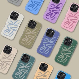 Personalisierte Ribbon Handyhülle für iPhone 16 15 14 13 12 Pro Max Mini Plus, Ribbon Bow Schutzhülle für Samsung Galaxy S22 S23 S24 S25