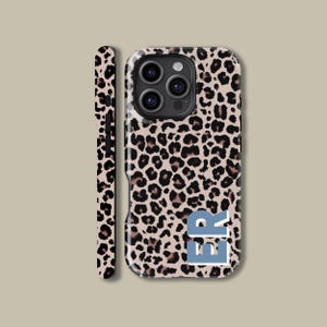 Custom Monogram Leopard Phone Case for iPhone 18 17 16 15 14 13 Pro Max Plus, Personalized Protective Cover for Samsung Galaxy S24 S25 S26 image 8