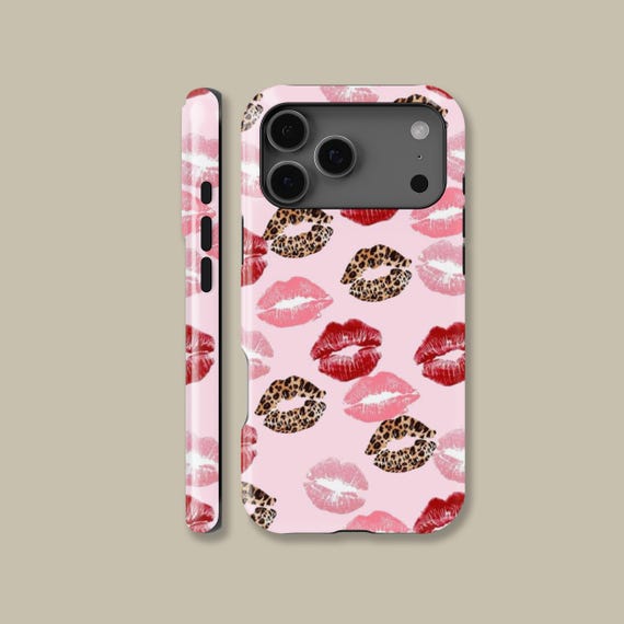 Pink Leopard Lip Print Design Magsafe Phone Case for iPhone 17 16