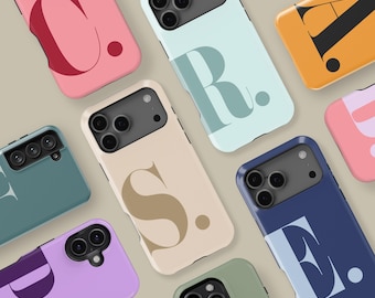 Gepersonaliseerde initiaal ontwerp MagSafe-hoesje voor iPhone 17 16 15 14 13 12 11 Pro Max, personalisatie initiaal beschermhoes voor Samsung S24 S25