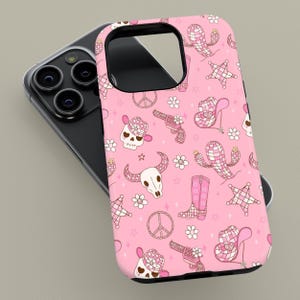 Capa de celular estilo cowgirl rosa para iPhone 16, 15, 14, 13, 12 Pro Max, capa estética cowgirl para Samsung Galaxy S23, S24, S25 Ultra
