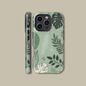 Plant Lover Phone Case for iPhone 16 15 14 13 12 11 Pro Max Mini, Green Botanical Protective Cover for Samsung Galaxy S20 S21 S22 S23 Gift
