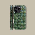 Green Toned Glass Mosaic Tiles Phone Case for iPhone 17 16 15 14 13 12 11 Pro Max, Retro Protective Cover for Samsung Galaxy S22 S23 S24 S25 product logo
