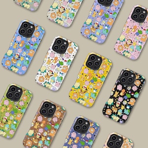 Japanse cartoon kleurrijke aangepaste telefoonhoes voor iPhone 16 15 14 13 12 11 Pro Max, anime beschermhoes voor Samsung Galaxy S23 S24 S25 hoesje