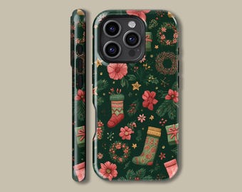 Funda navideña para iPhone 16, 15, 14, 13, 12 y 11 Pro Plus, Mini Max. Funda navideña para Samsung Galaxy S20, S21 FE, S22 y S23.