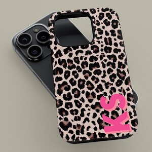 Custom Monogram Leopard Phone Case for iPhone 18 17 16 15 14 13 Pro Max Plus, Personalized Protective Cover for Samsung Galaxy S24 S25 S26 image 9