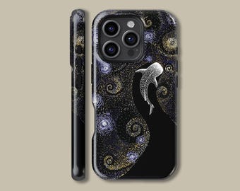 Custodia per telefono con squalo galattico per iPhone 16, 15, 14, 13, 12 Pro Max Mini, custodia protettiva con squalo celeste per Samsung Galaxy S23, S24, S25
