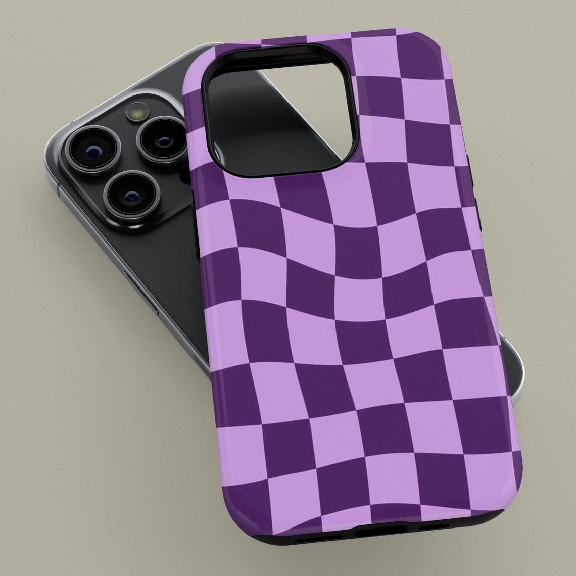 Custom Color Phone Distorted Checkerboard Custom Color Phone Case for iPhone 17 16 ...