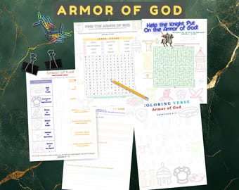 Armor of God Activity Bundle | Bible Printable for Kids (PDF Download).