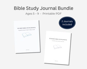Kids Bible Study Journal Bundle Ages 5–9 | Christian Printable PDF Set