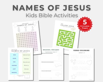 Names of Jesus - Kids Bible Activity Bundle (PDF download)