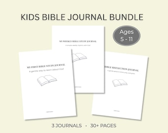 Kids Bible Study Journal Bundle - Printable Christian Devotional Workbook for Kids.