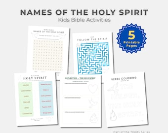 Names of the Holy Spirit - Kids Bible Activity Bundle (PDF download)