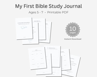 My First Bible Study for Kids | Christian Printable Prayer & Activity PDF Ages 5–7