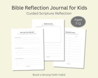 Bible Reflection Journal for Kids Printable Christian Devotional Ages 7–12