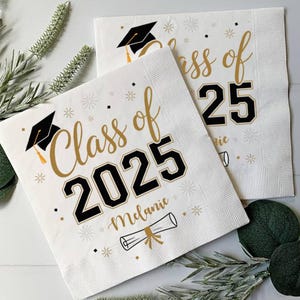 Personalized Graduation Party Disposable Napkins, Class Of 2025 Napkins, Custom Grad Party Decor, Senior, Cocktail Napkin