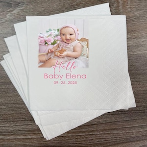 Custom Milestone Birthday Baby Shower, Custom Photo Birthday Napkins, Birthday Celebration Napkins, Custom Birthday Photo Napkins
