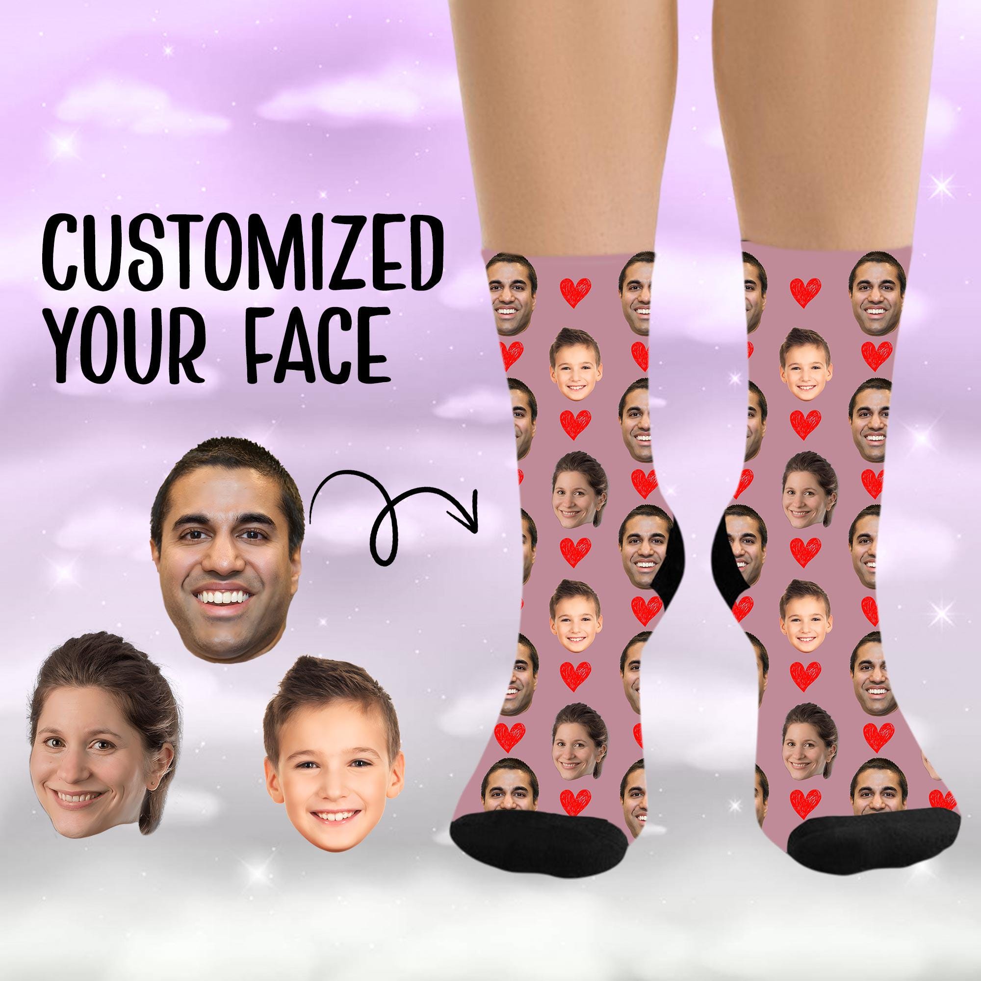 Personalized Funny Socks With Face, Custom Face Socks, Custom Family Picture Socks, Custom Socks For Men Women, Gift For Occasions