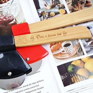 Bamboo Handle Axe Pizza Knife - Personalized Fun Gifts - Engraving Pizza Knife, Gifts for Pizza Lovers - Kitchenware, Gifts for Wife