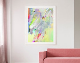 Play (S,M,L) | Fine Art Print // Rainbow Painting, Abstract Painting, Contemporary Art, Butterfly Print, Modern Abstract, Colorful Art