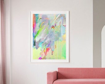Play (S,M,L) | Fine Art Print // Rainbow Painting, Abstract Painting, Contemporary Art, Butterfly Print, Modern Abstract, Colorful Art