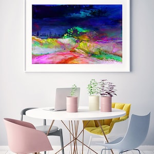 Desert Dreaming - Night (S,M) | Fine Art Print // Modern Art, Abstract Artwork, Contemporary Art, Modern Landscape, Geometric Art