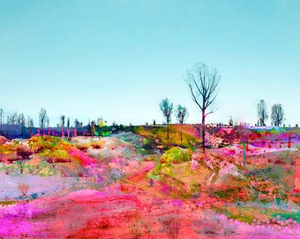 Wüstenträumer - Tag | Fine Art Print // Moderne Kunst, Abstraktes Kunstwerk, Zeitgenössische Kunst, Wüstenlandschaft, Wüstendruck, Regenbogendruck
