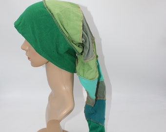 Upcycled Green Stocking Hat Lightweight Legend of Zelda Ocarina of Time Jersey Striped Cap Sleep Fun Cosplay