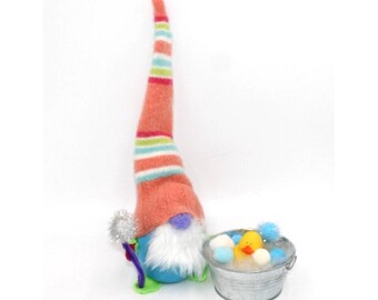 Tub Duck Gnome Plush Handmade Scandinavian Swedish Tomte Bathing Bubble Bath 13"