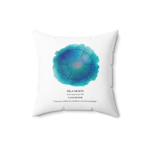 Oreiller de thème astral personnalisé, élément eau, cadeau astrologie personnalisé