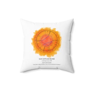 Almofada personalizada com mapa natal, arte de parede do zodíaco do elemento fogo na almofada, presente de astrologia para Áries, Leão e Sagitário