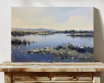 Lake Painting Canvas Print Landscape Art Nature Painting Nature Art Landscape Painting Living Room Art
